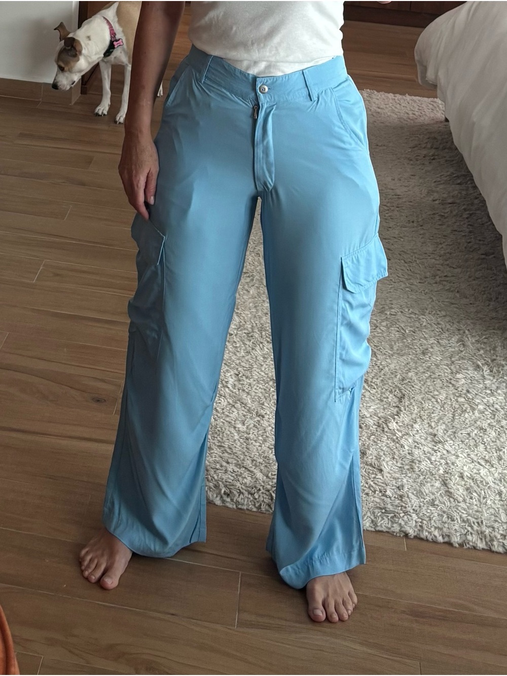 Valija Blue Wide Leg Cargo Pants Size 0 NWOT